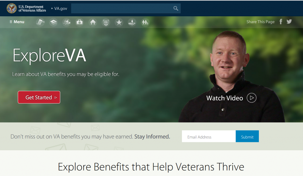 explore veterans affairs benefits website
